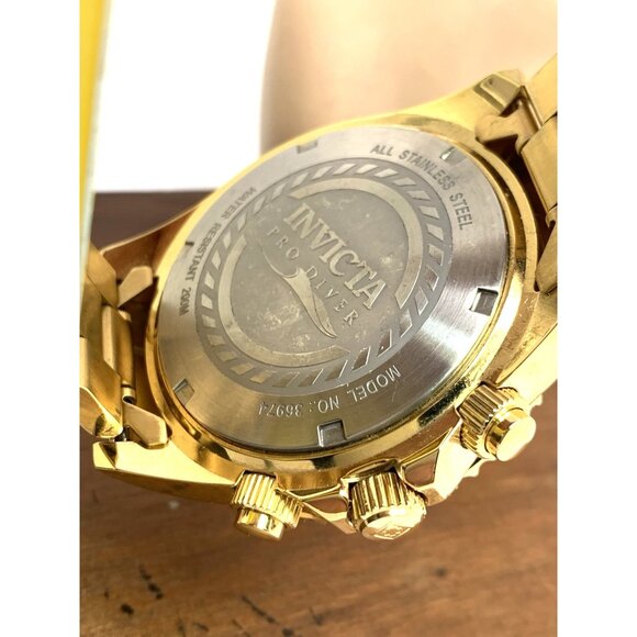 Invicta Men's Watch 36974 Pro Diver Quartz Chronograph Gold Steel Blue Dial 47mm - Picture 6 of 14